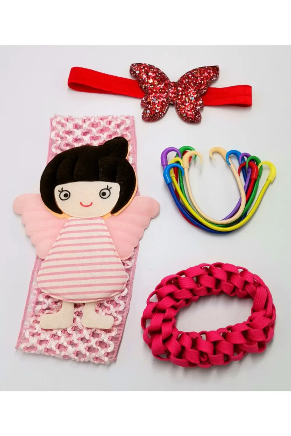 Renkli Desenli Taç Toka Bandana Set