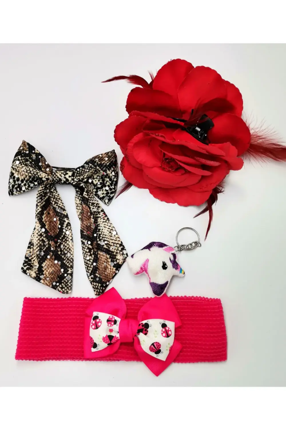 Renkli Desenli Taç Toka Bandana Set