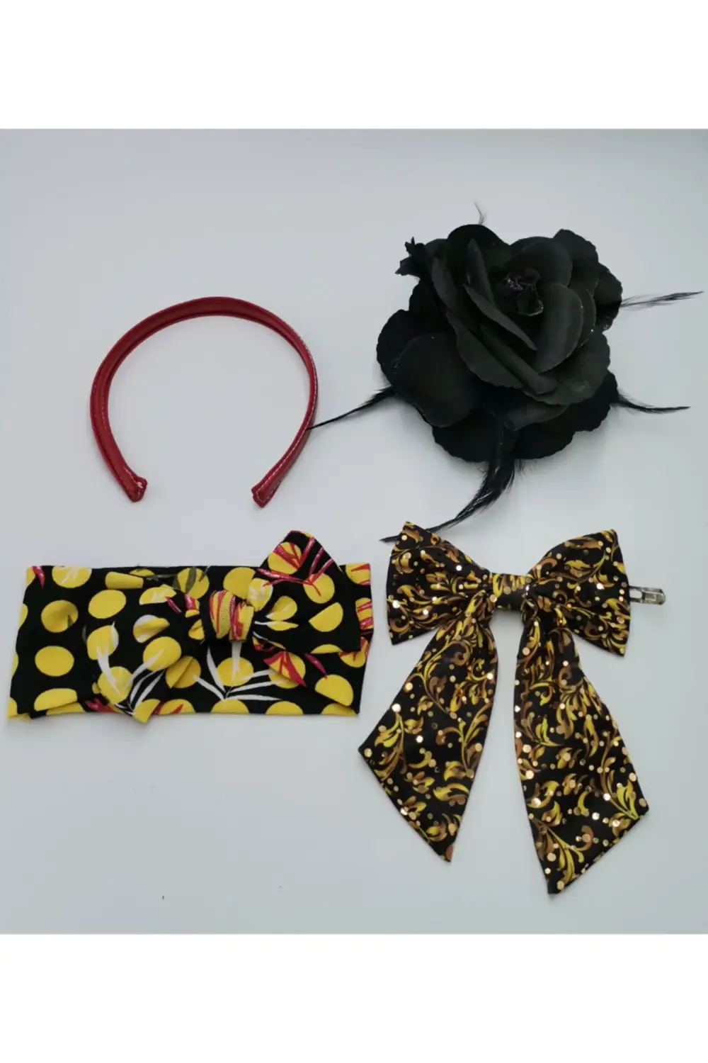 Renkli Desenli Taç Toka Bandana Set