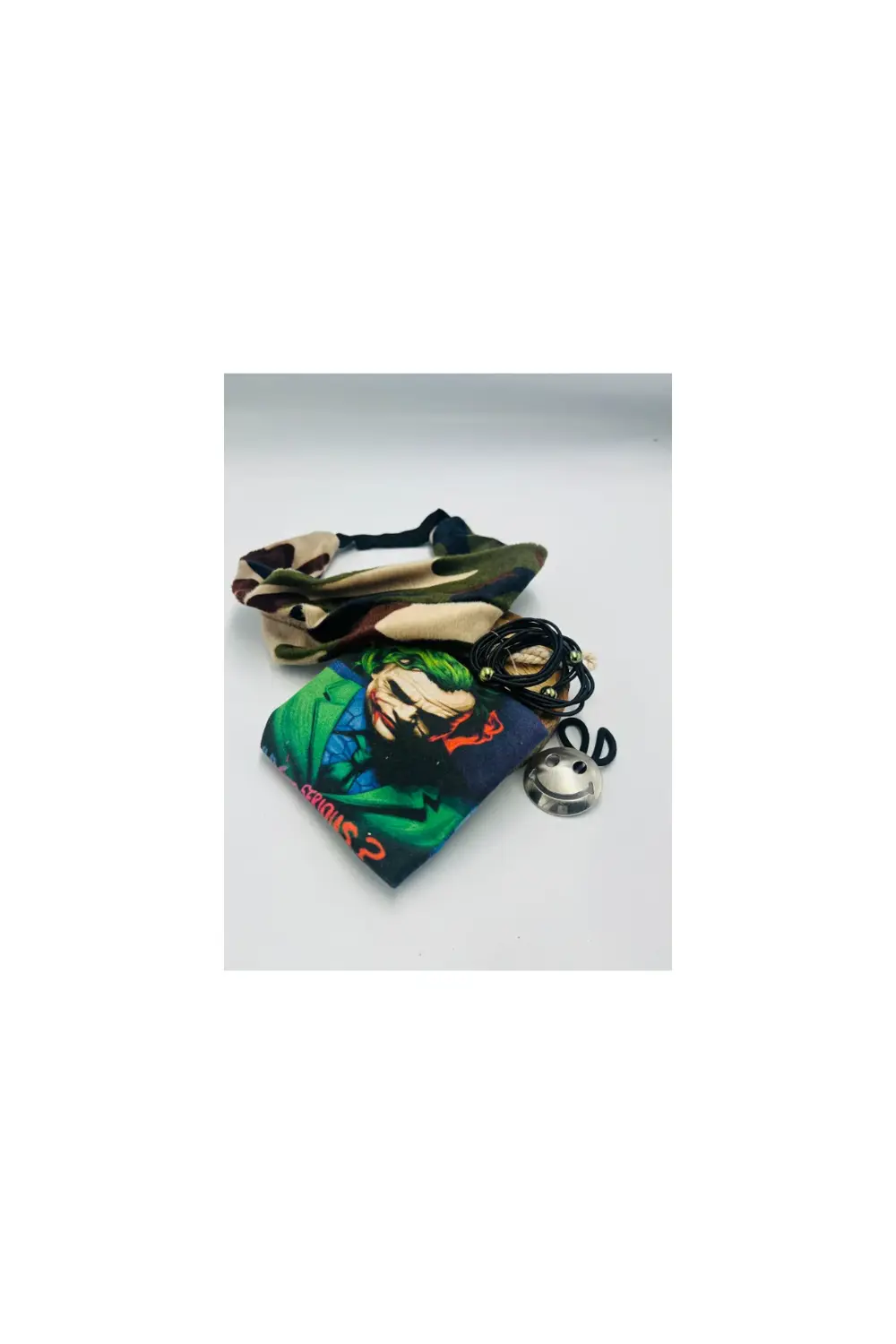 Renkli Desenli Taç Toka Bandana Set