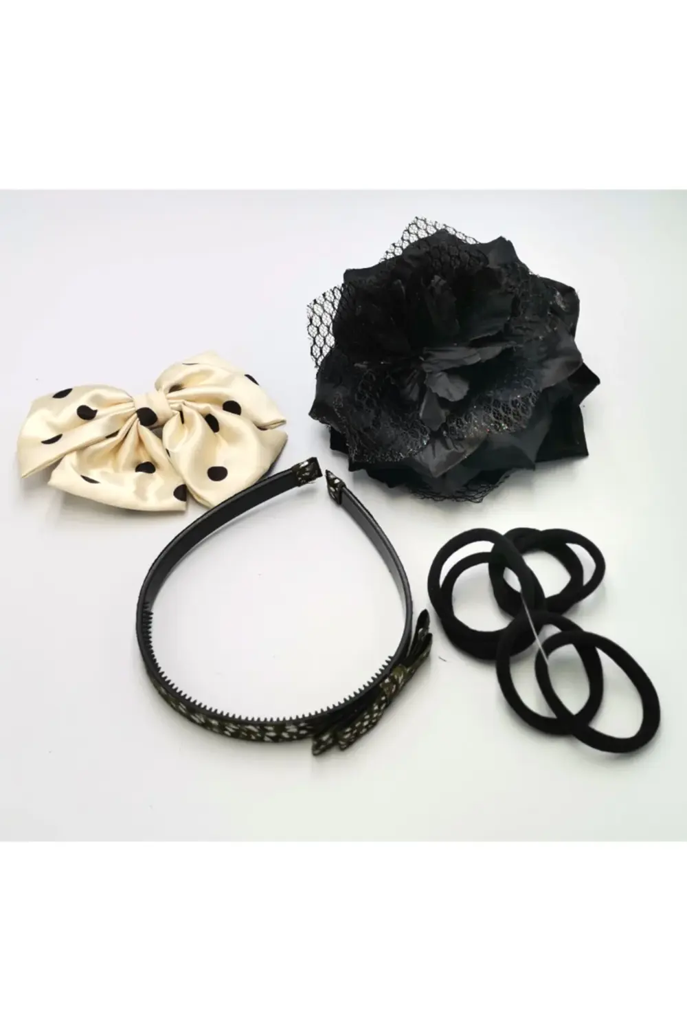 Renkli Desenli Taç Toka Bandana Set