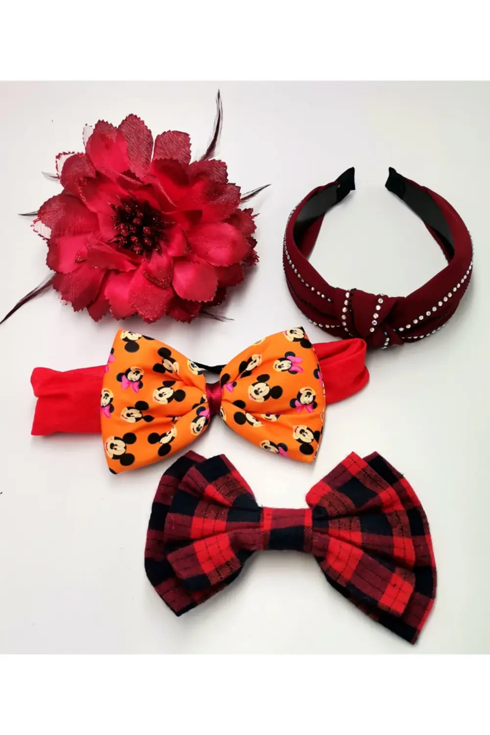 Renkli Desenli Taç Toka Bandana Set