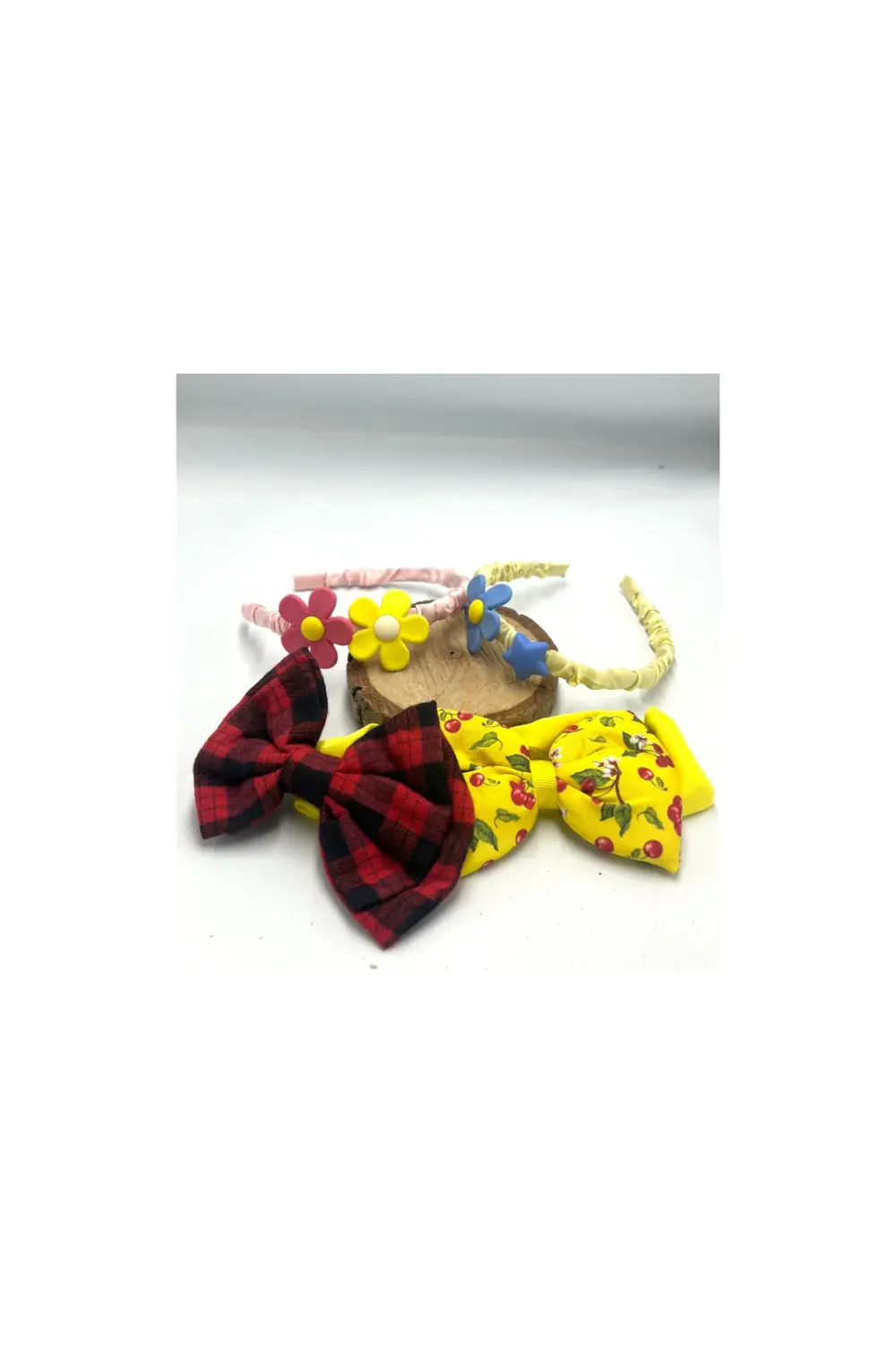 Renkli Desenli Taç Toka Bandana Set