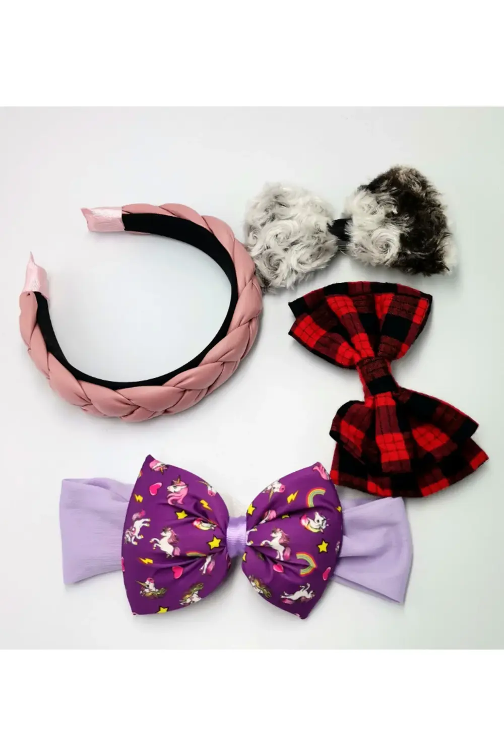 Renkli Desenli Taç Toka Bandana Set