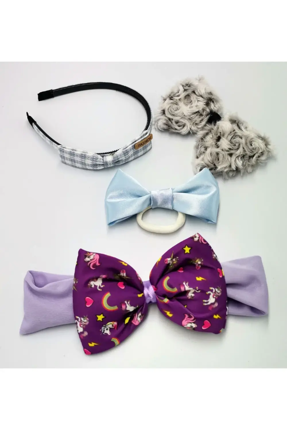 Renkli Desenli Taç Toka Bandana Set