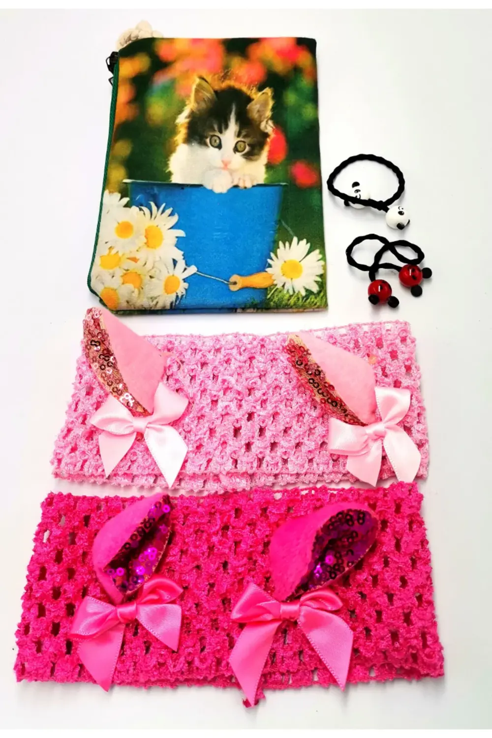 Renkli Desenli Taç Toka Bandana Set