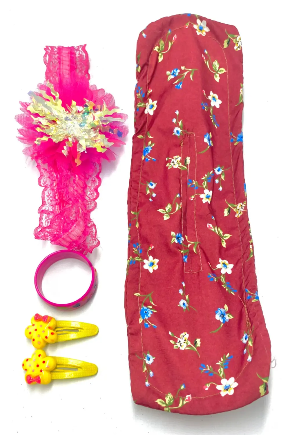 Renkli Desenli Taç Toka Bandana Set