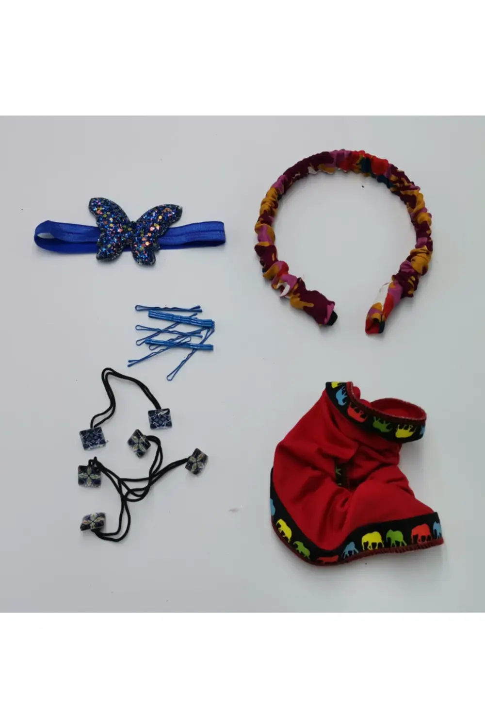Renkli Desenli Taç Toka Bandana Set