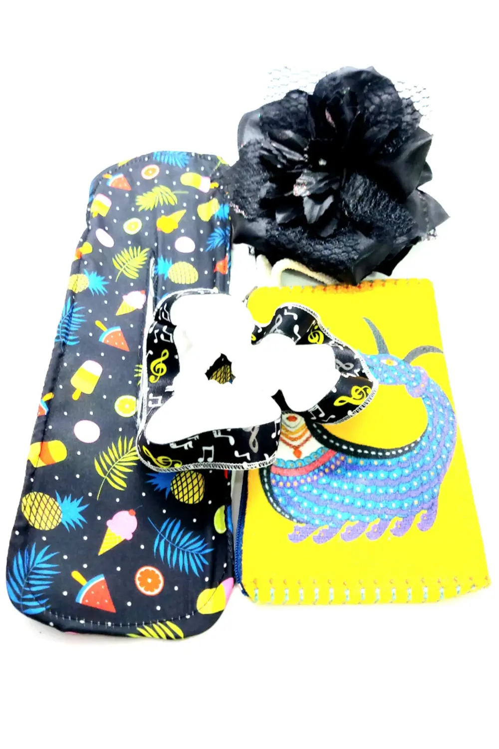 Renkli Desenli Taç Toka Bandana Set