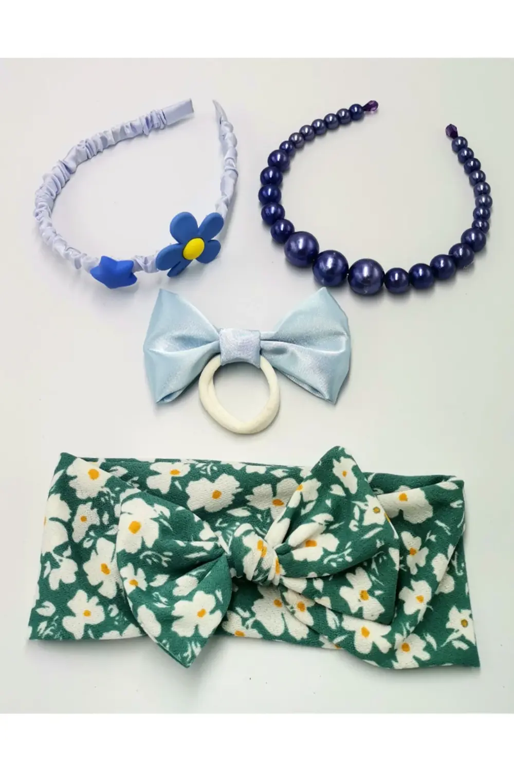 Renkli Desenli Taç Toka Bandana Set