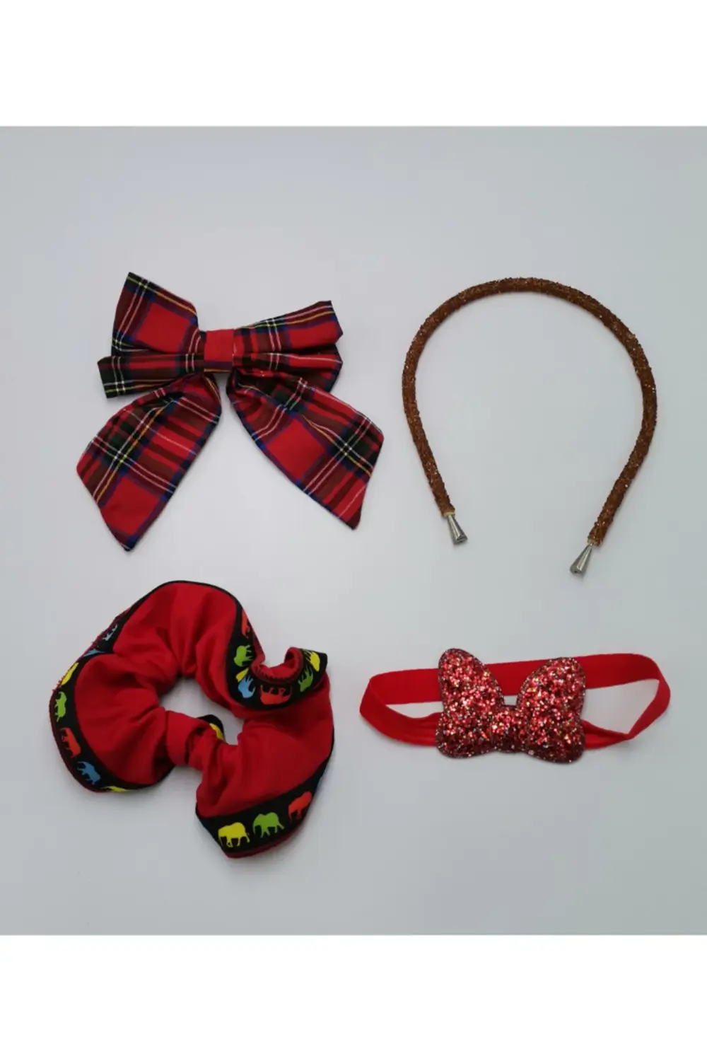 Renkli Desenli Taç Toka Bandana Set