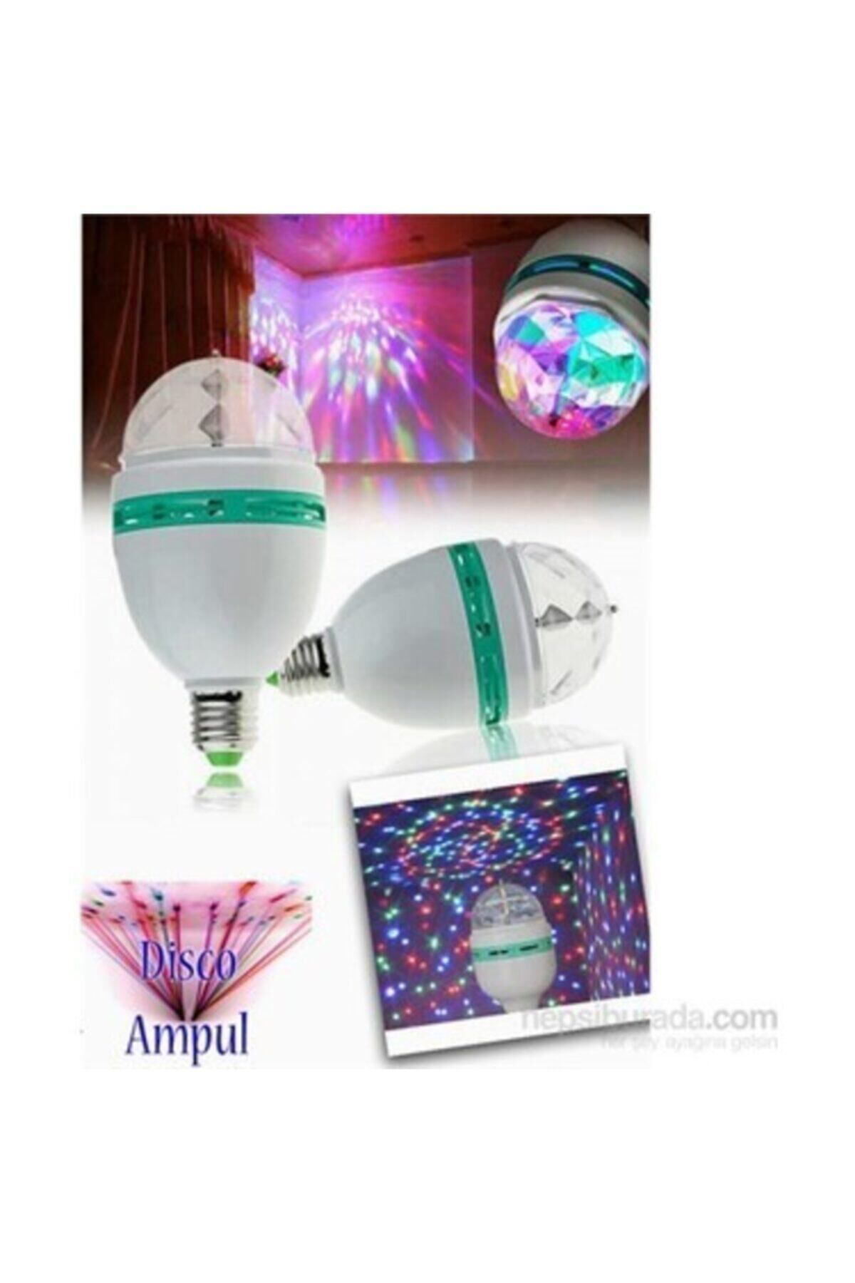 Ledon Renkli Disko Ampülü 3 W Led 360 Derece Döner