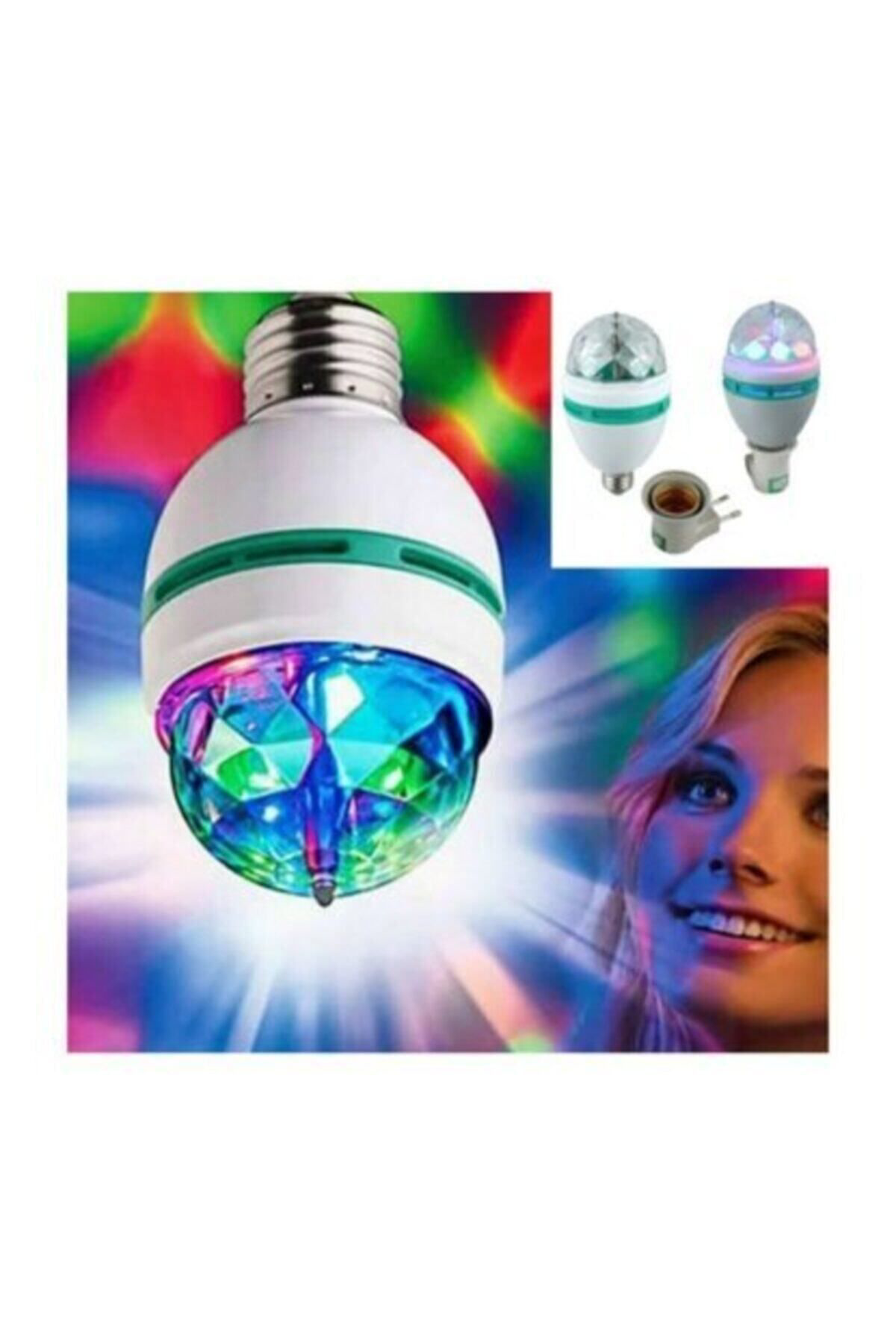 Ledon Renkli Disko Ampülü 3 W Led 360 Derece Döner