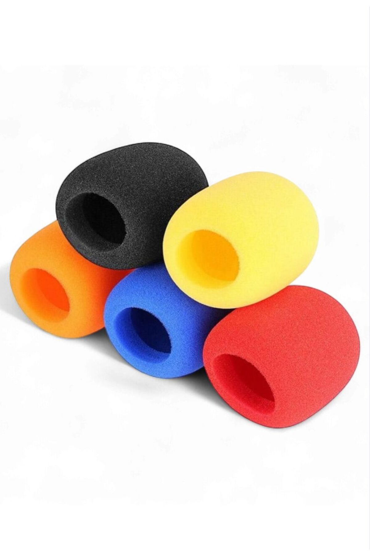 Renkli El Mikrofon Süngeri 5’li Set – Standart Boy (Sarı, Kırmızı