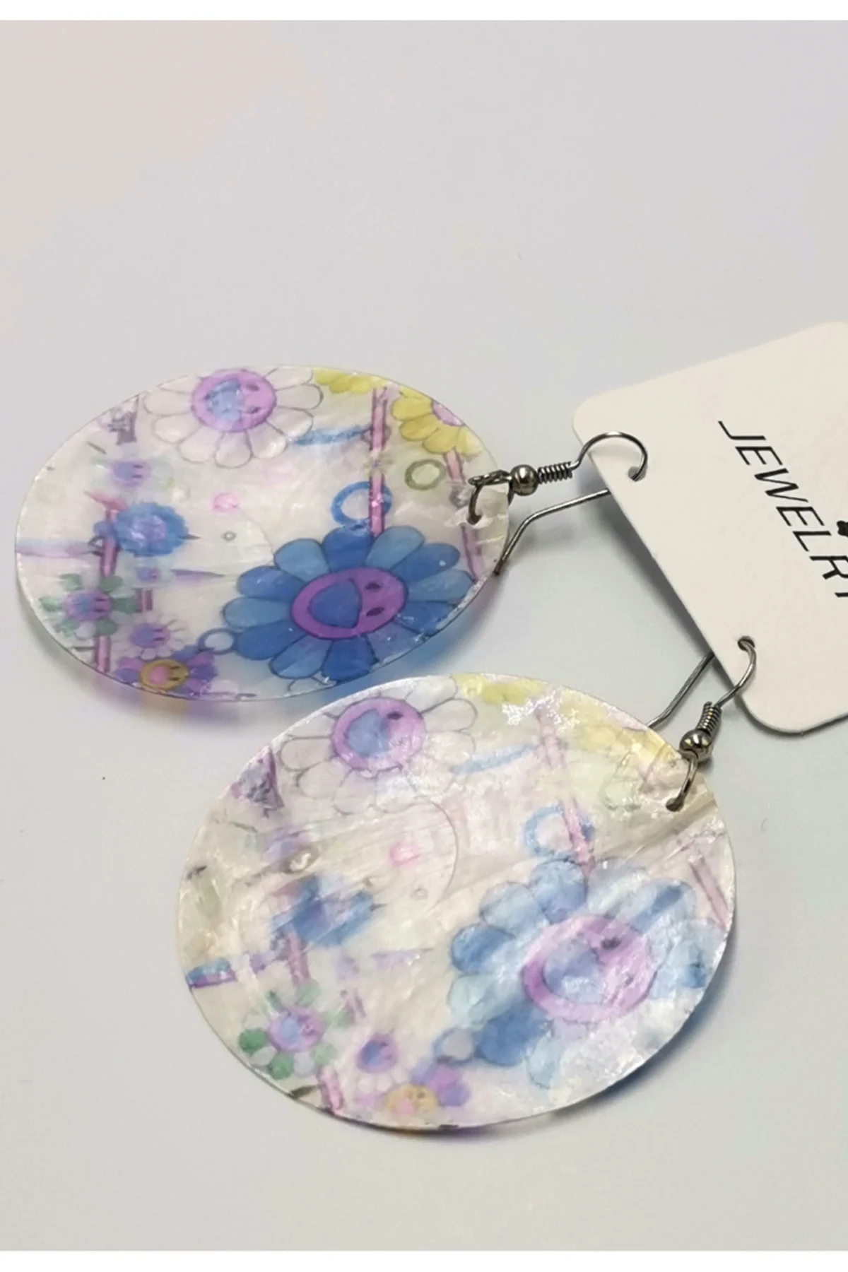 Renkli Figürlü Lüks Sedef Küpe