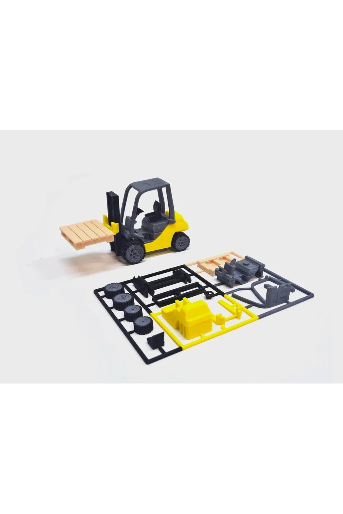 Renkli Forklift Model Kartı (KENDİN YAP) 15 CM