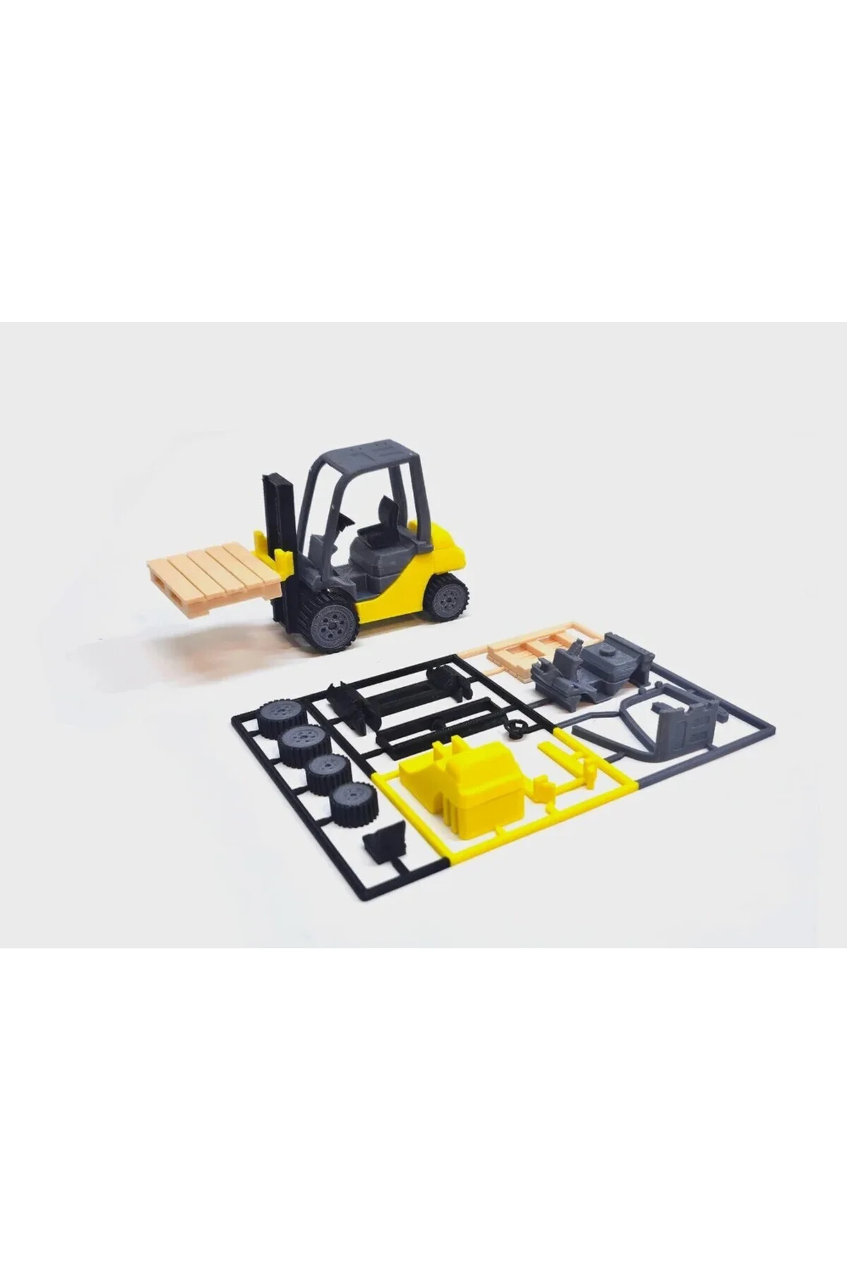 Renkli Forklift Model Kartı (KENDİN YAP) 15 CM