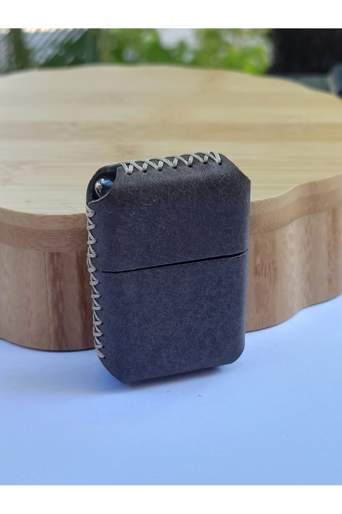 Renkli Gerçek Deri Kılıflı Özel Tasarım Benzinli Çakmak