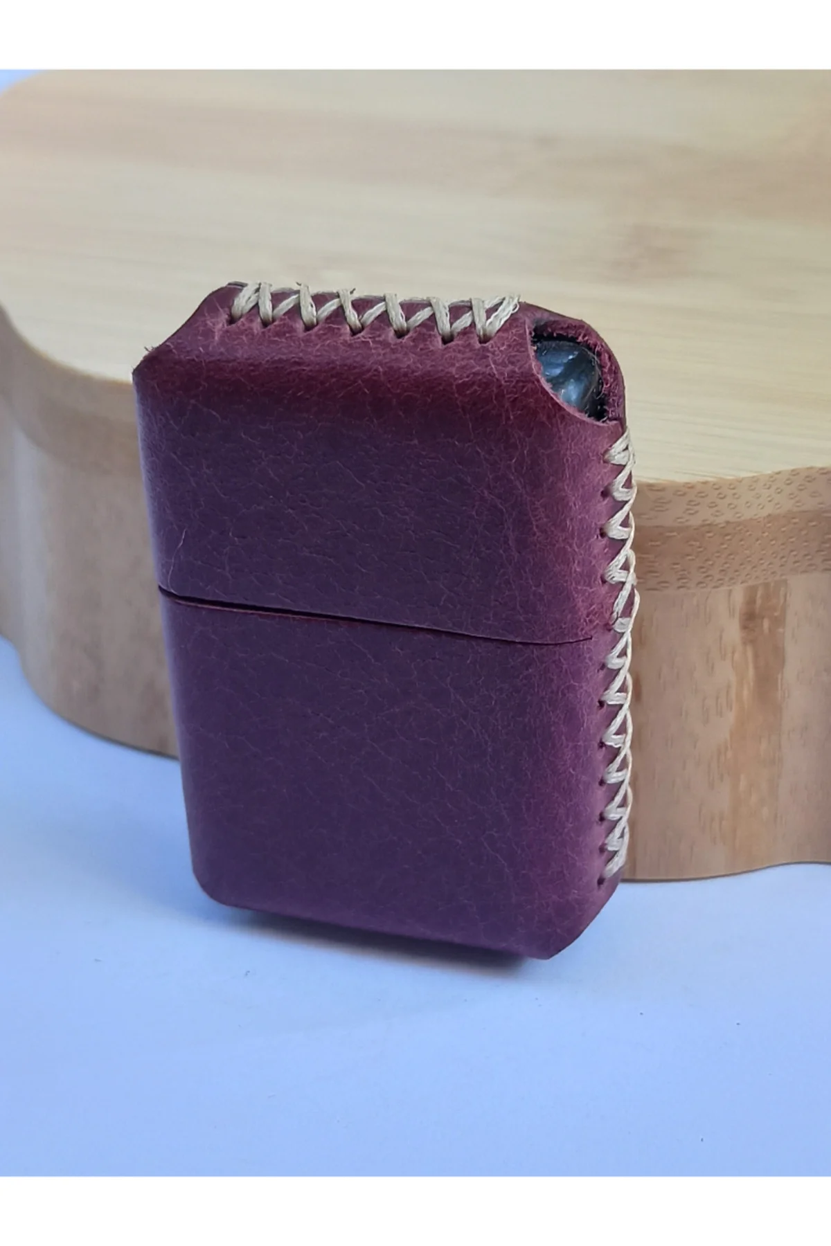 Renkli Gerçek Deri Kılıflı Özel Tasarım Benzinli Çakmak