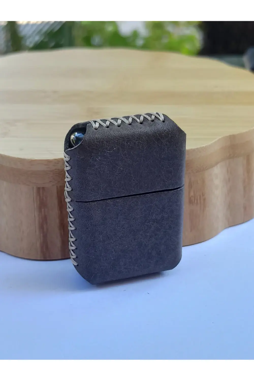 Renkli Gerçek Deri Kılıflı Özel Tasarım Benzinli Çakmak