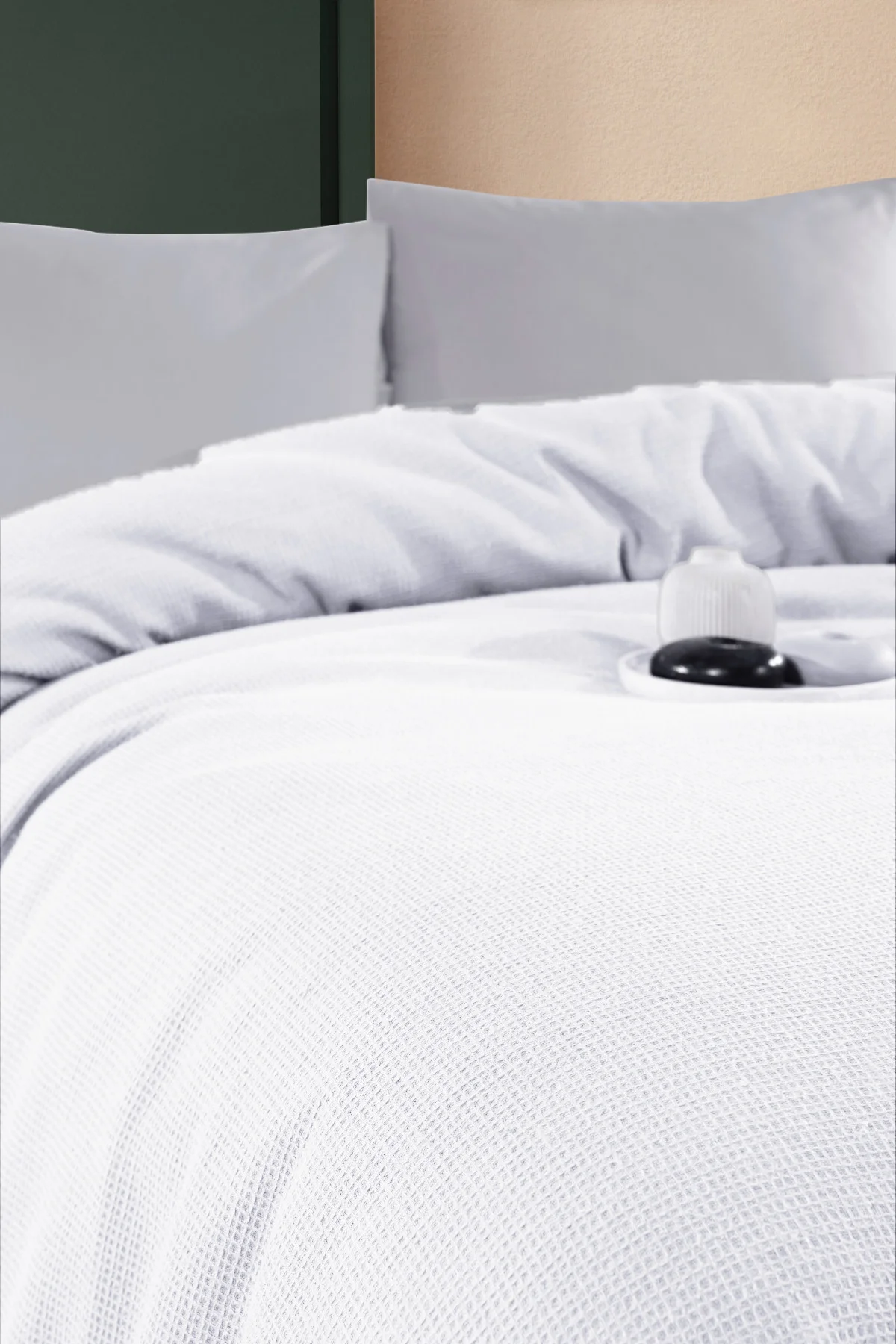 Renkli Gofret Desen Tek Kişilik Pike Yatak Örtüsü Otel Pike 160x230 cm