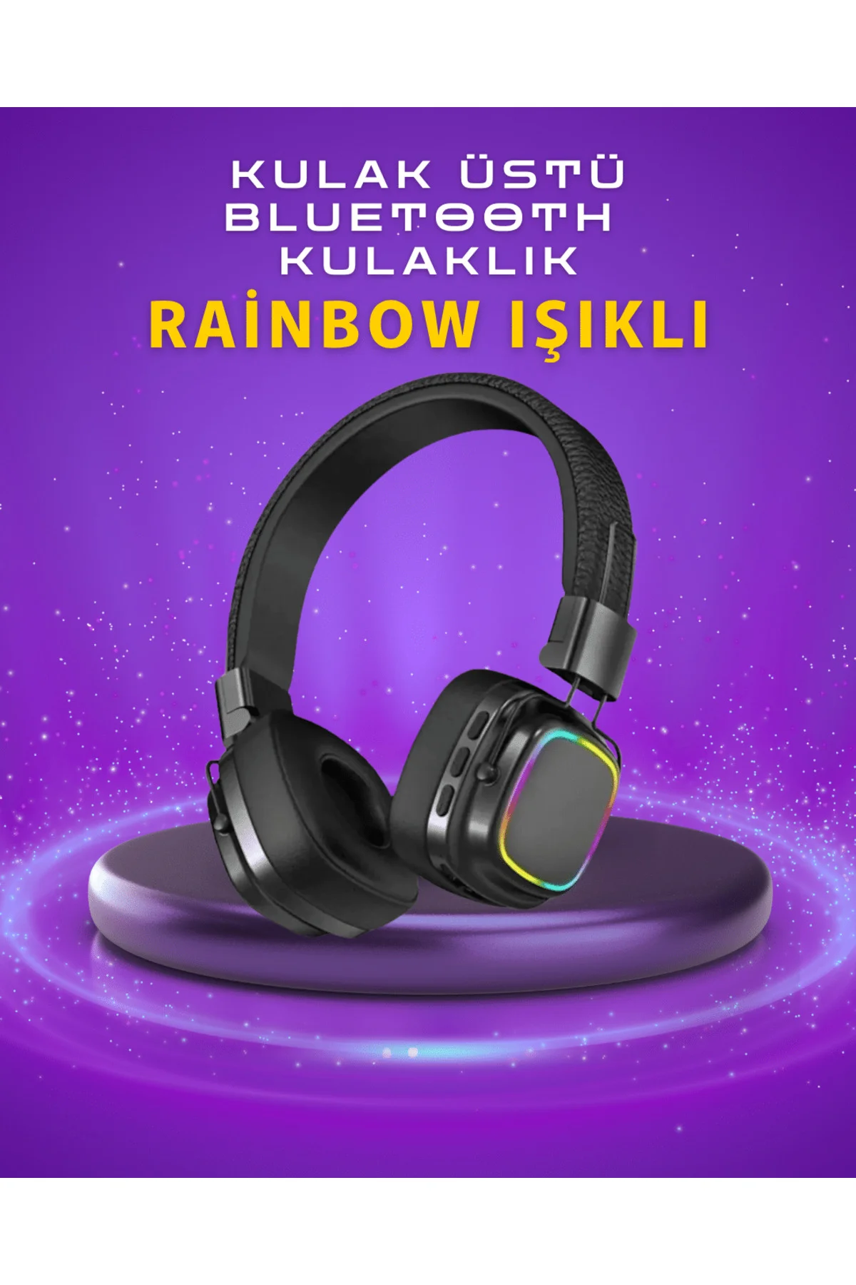 Renkli Işık Efektli Bluetooth 5.3 Müzik Kulaklığı - ayr8036-2092
