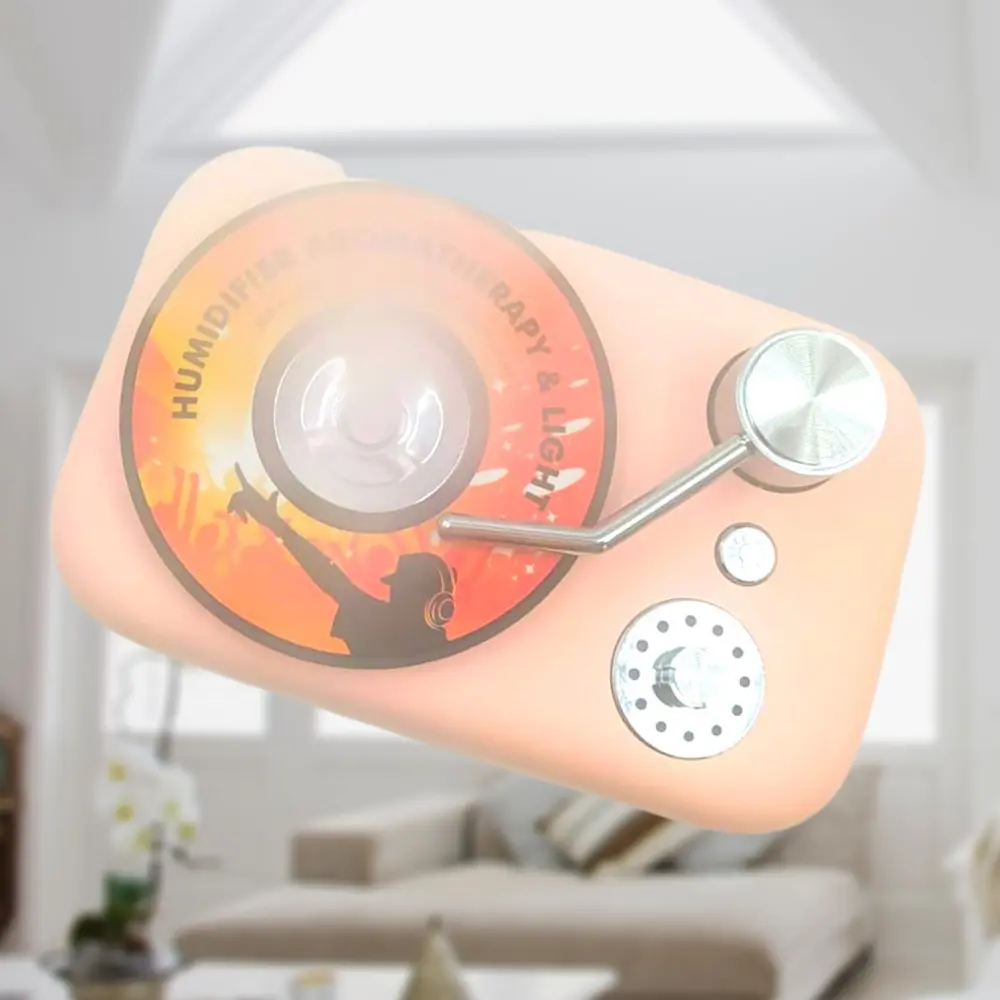 Renkli Işıklı Bebek Hafif USB Kablolu Gramofon Oda Ev Ortam Hava 