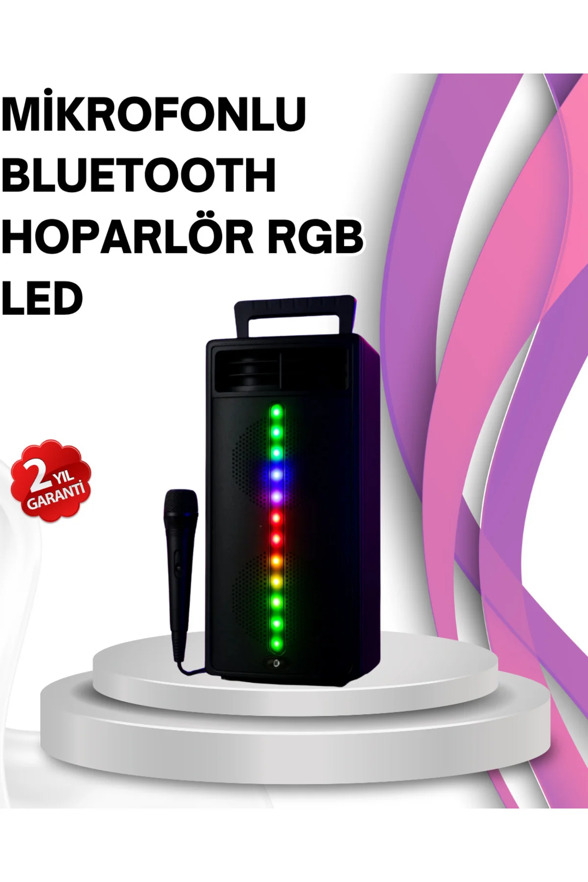 Renkli Işıklı Bluetooth Hoparlör – Taşınabilir, Güçlü Ses Perform