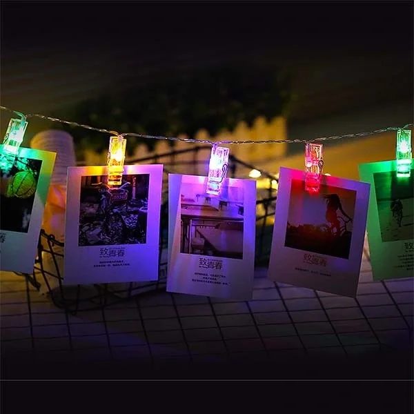 Renkli Işıklı Mandallı Fotoğraf Albümü 10 Lu - Rgb Renkli Işıklı Mandallı Fotoğraf Albümü 10 Lu - Rgb