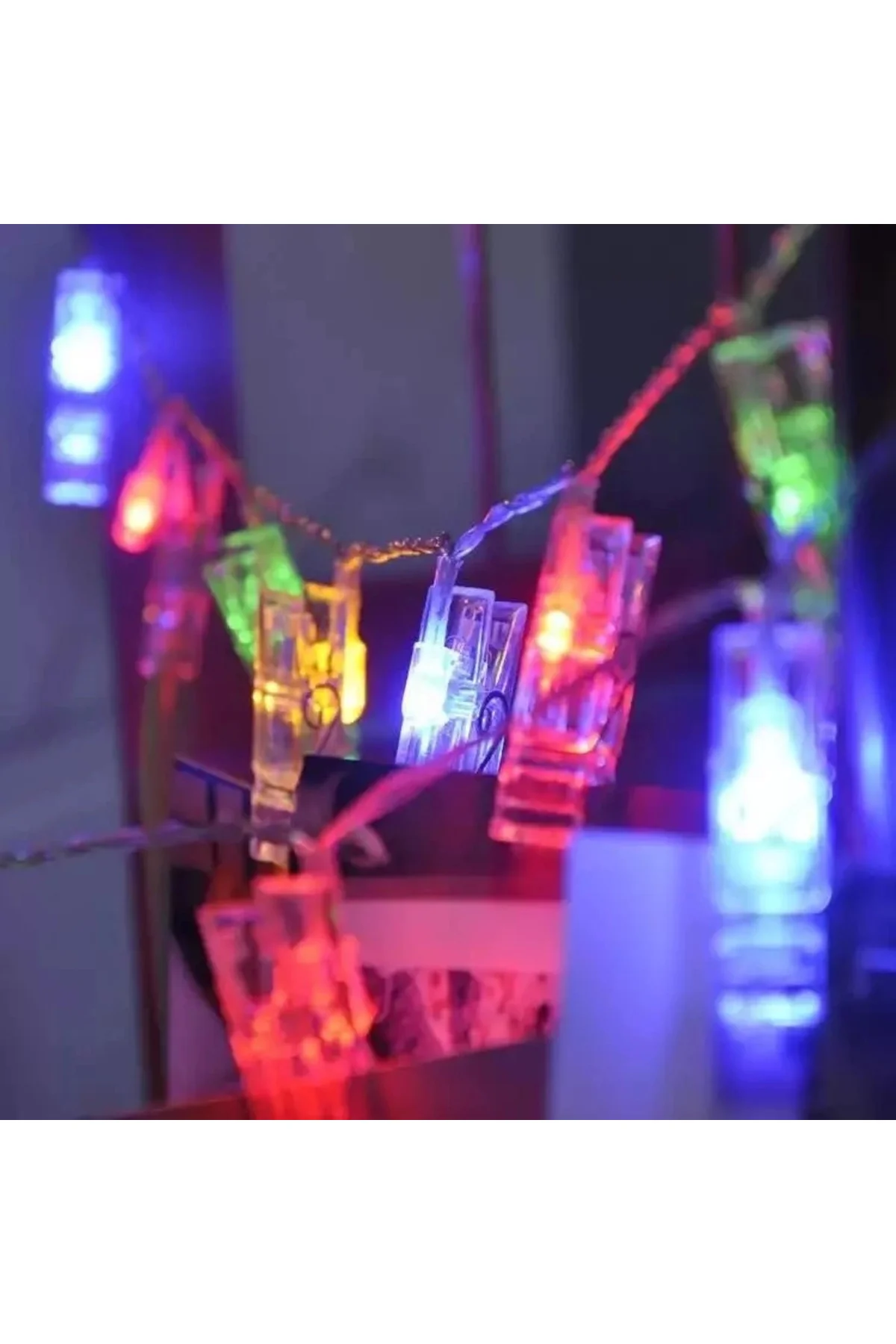 Renkli Işıklı Mandallı Fotoğraf Albümü 10 Lu - Rgb - Görsel 5