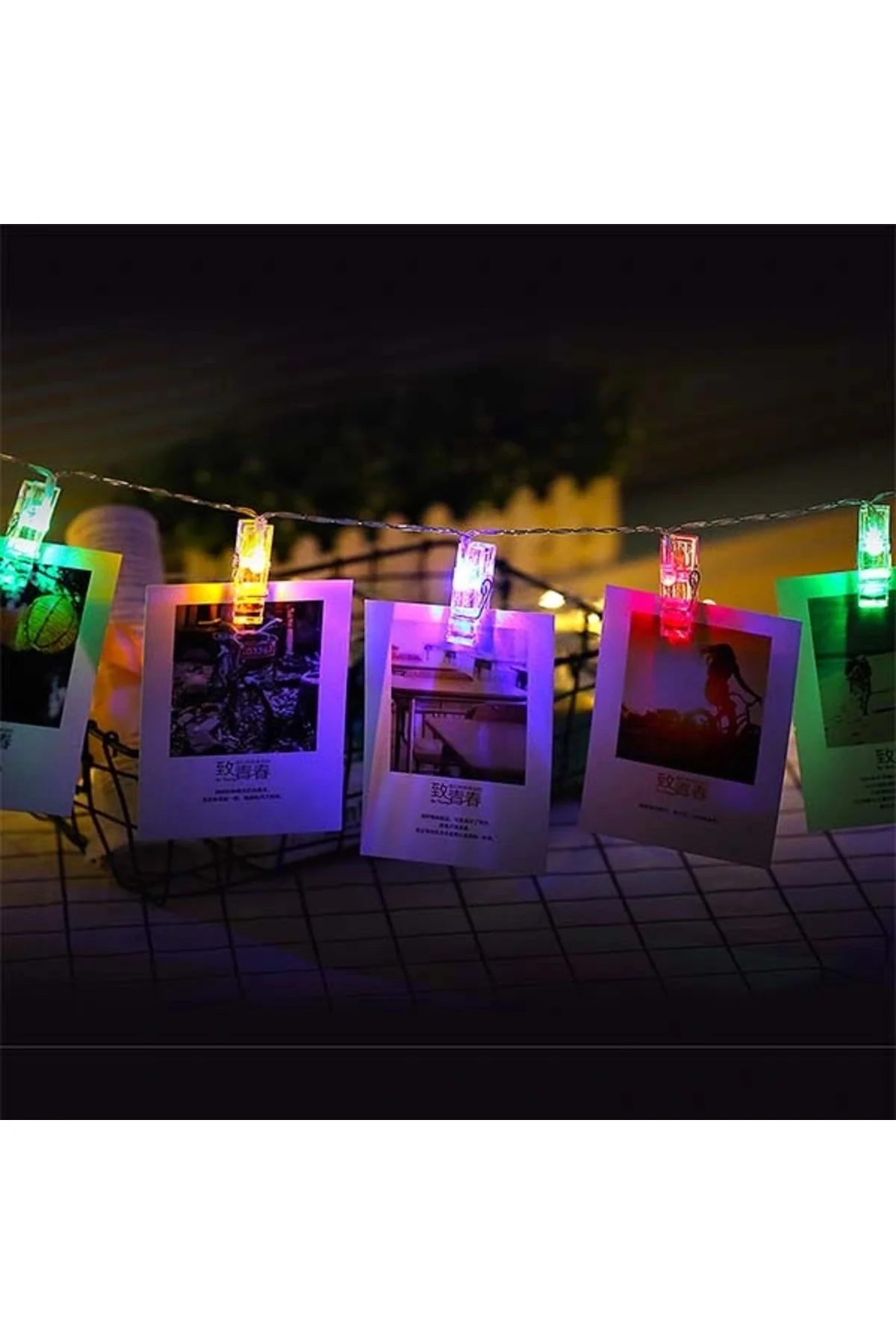 Renkli Işıklı Mandallı Fotoğraf Albümü 10 Lu - Rgb - Görsel 3