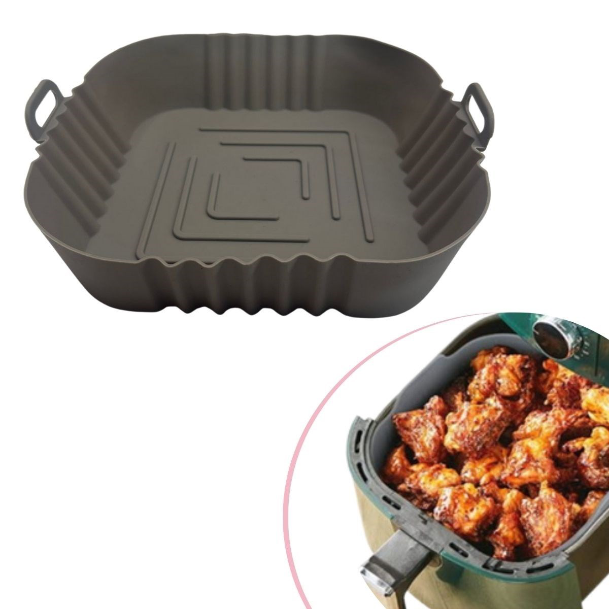 Renkli Isıya Dayanıklı Yıkanılabilir Silikon Fırın Ve Airfryer Ka Renkli Isıya Dayanıklı Yıkanılabilir Silikon Fırın Ve Airfryer Ka