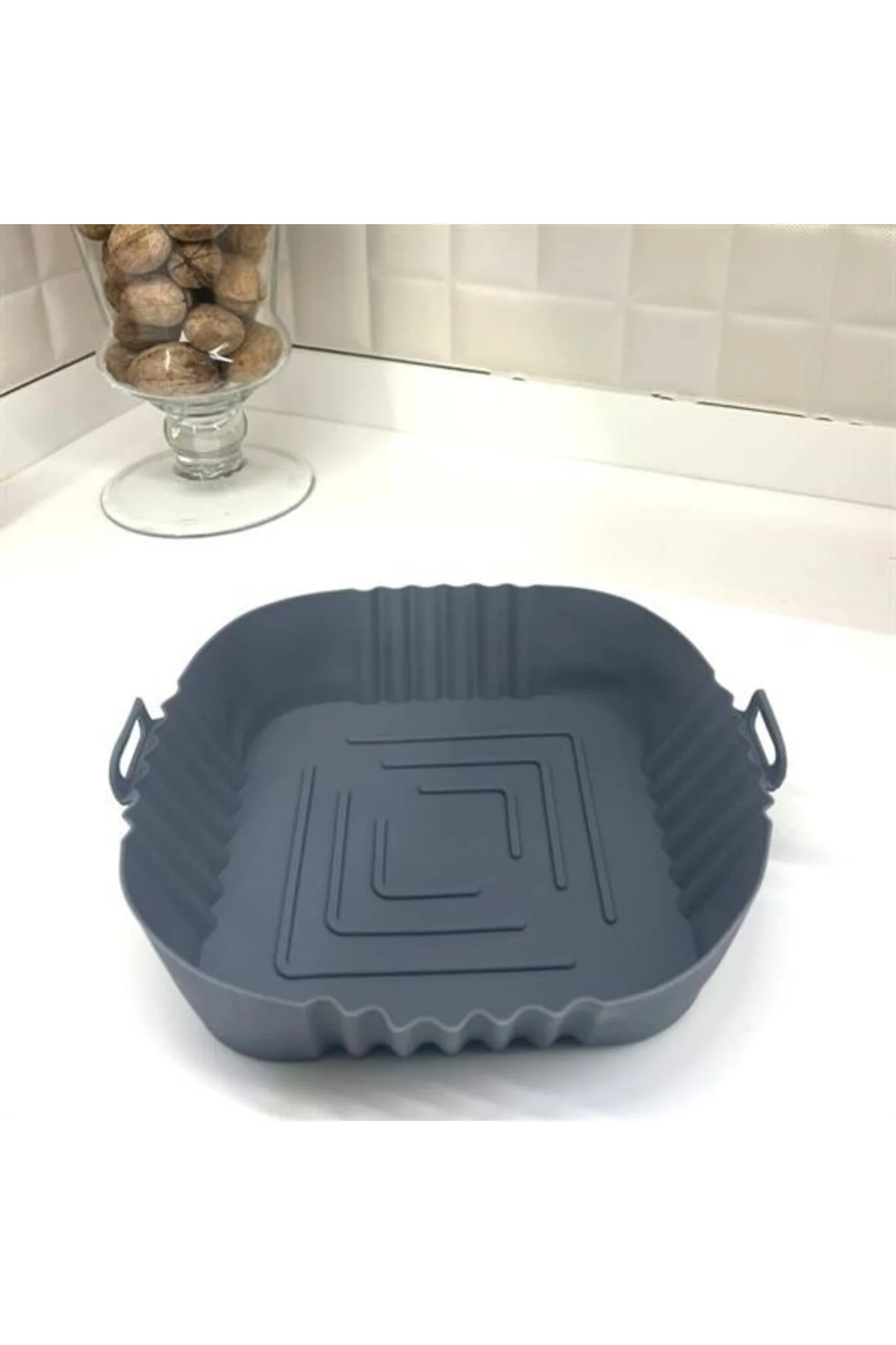 Renkli Isıya Dayanıklı Yıkanılabilir Silikon Fırın Airfryer Kare 
