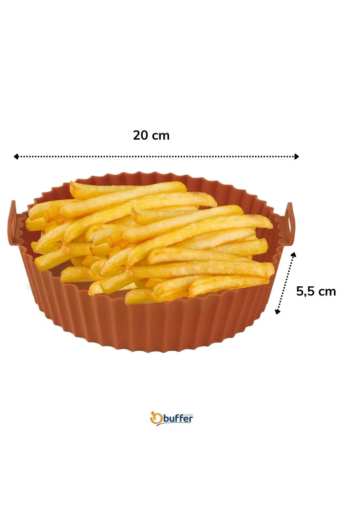 Renkli Isıya Dayanıklı Yıkanılabilir Silikon Fırın Ve Airfryer Yuvarlak Model Pişirme Matı 20 Cm
