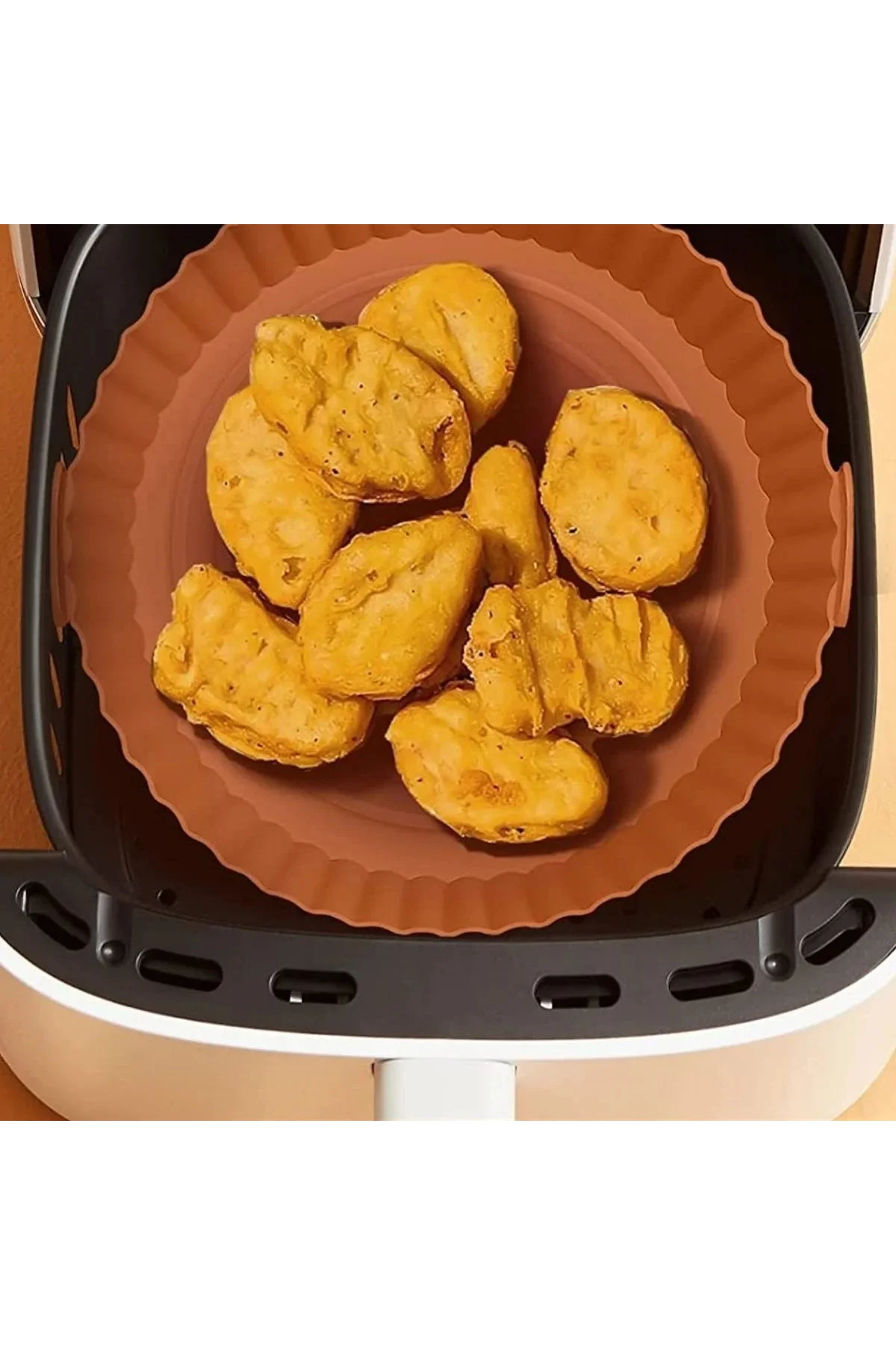 Renkli Isıya Dayanıklı Yıkanılabilir Silikon Fırın Ve Airfryer Yuvarlak Model Pişirme Matı 20 Cm