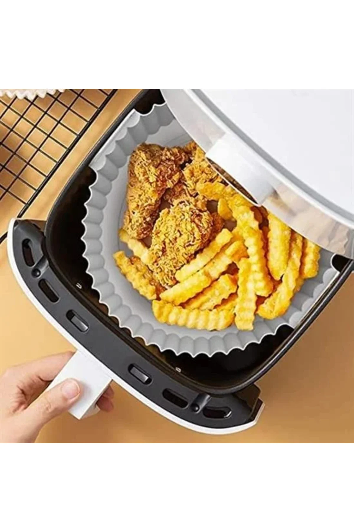 Renkli Isıya Dayanıklı Yıkanılabilir Silikon Fırın Ve Airfryer Yuvarlak Pişirme Matı 20 Cm
