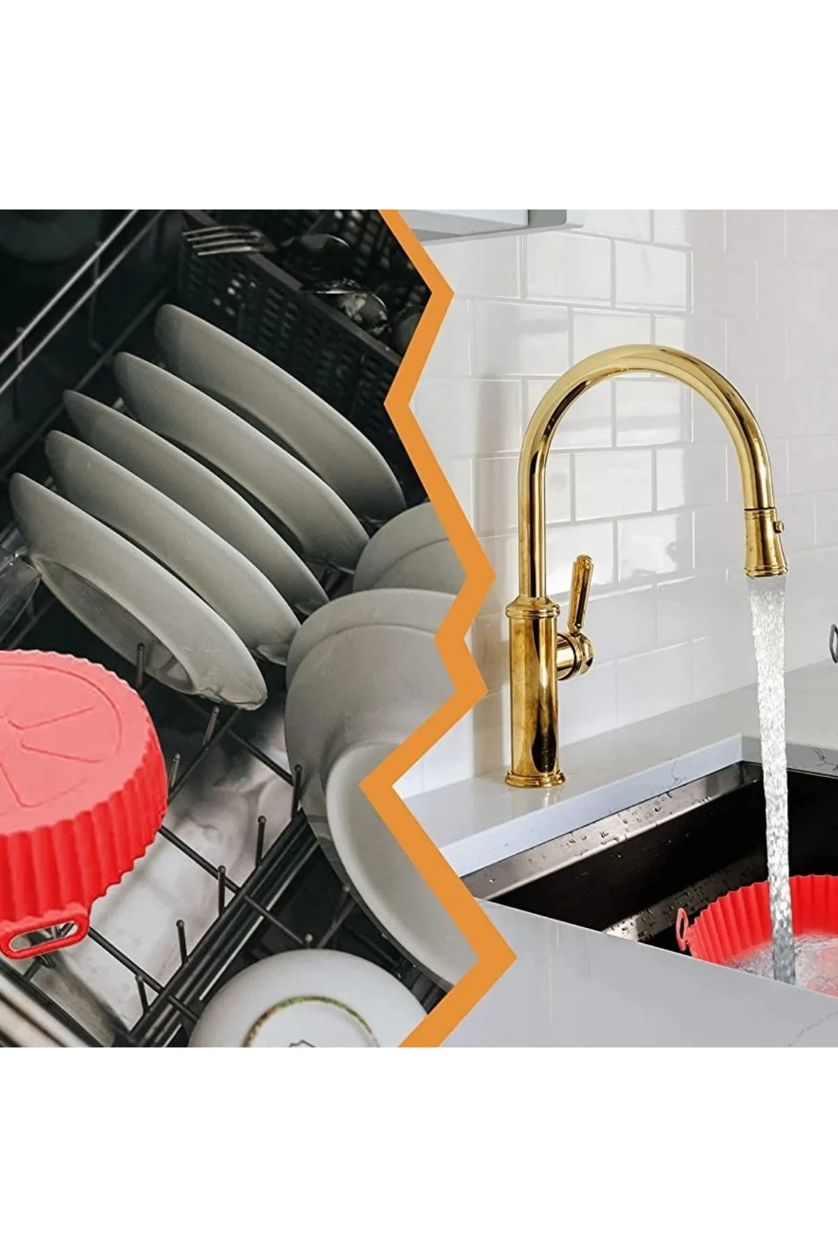 Renkli Isıya Dayanıklı Yıkanılabilir Silikon Fırın Ve Airfryer Yuvarlak Model Pişirme Matı 20 Cm