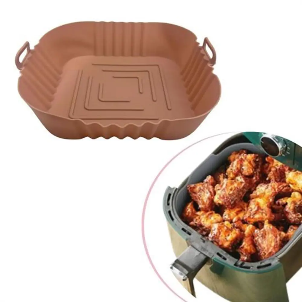 Renkli Isıya Dayanıklı Yıkanılabilir Silikon Fırın  Airfryer Kare