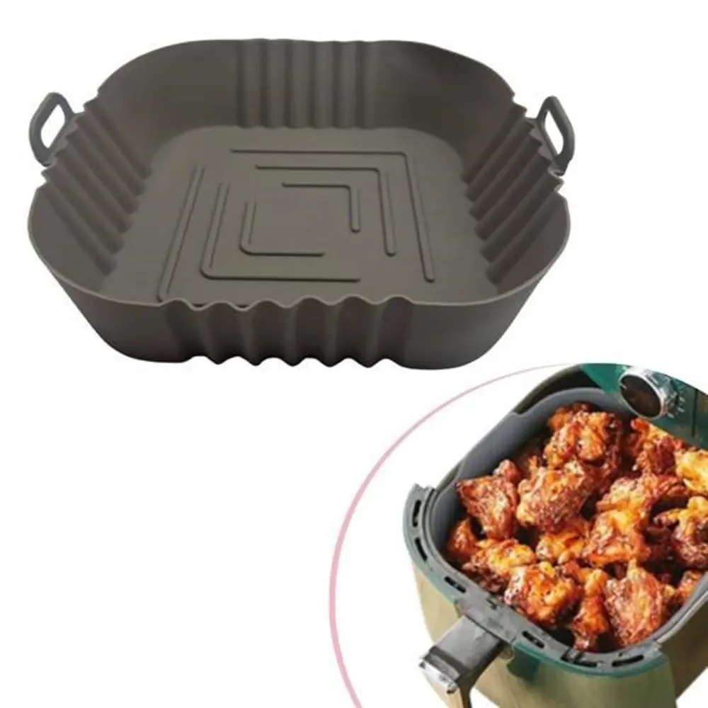 Renkli Isıya Dayanıklı Yıkanılabilir Silikon Fırın  Airfryer Kare