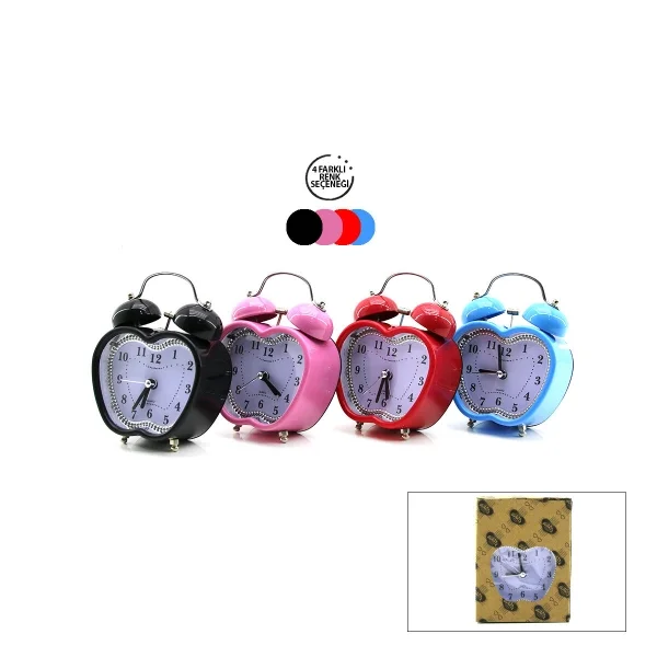 Renkli Kalp Masa Çalar Saati Renkli Kalp Masa Çalar Saati