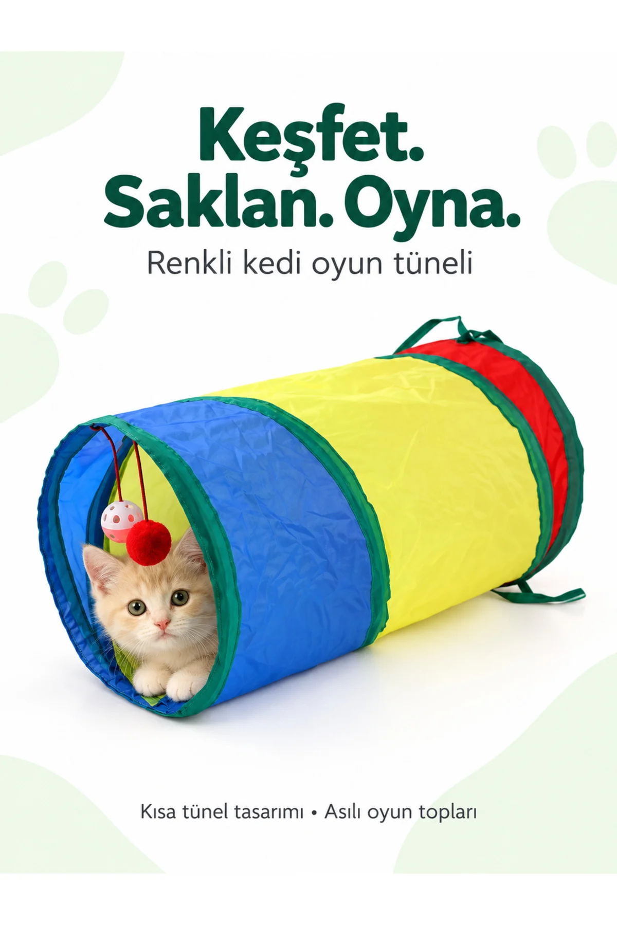 Renkli Kedi Oyun Tüneli 2 Asılı Toplu Kısa Model Saklanma ve Oyun Oyuncağı Renkli Kedi Oyun Tüneli 2 Asılı Toplu Kısa Model Saklanma ve Oyun Oyuncağı