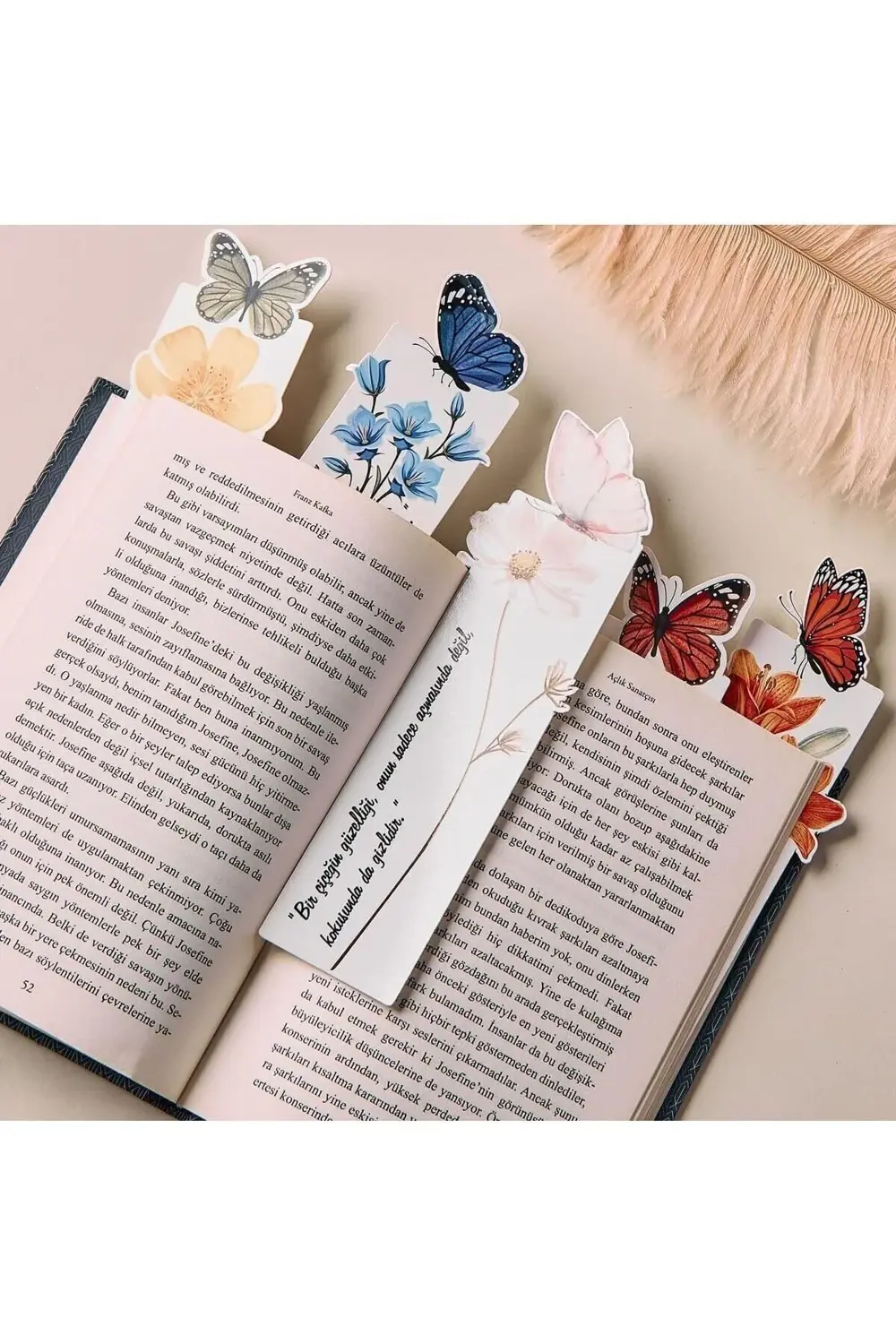 Renkli Kelebek Figürlü Mesajlı Kitap Ayracı 777182