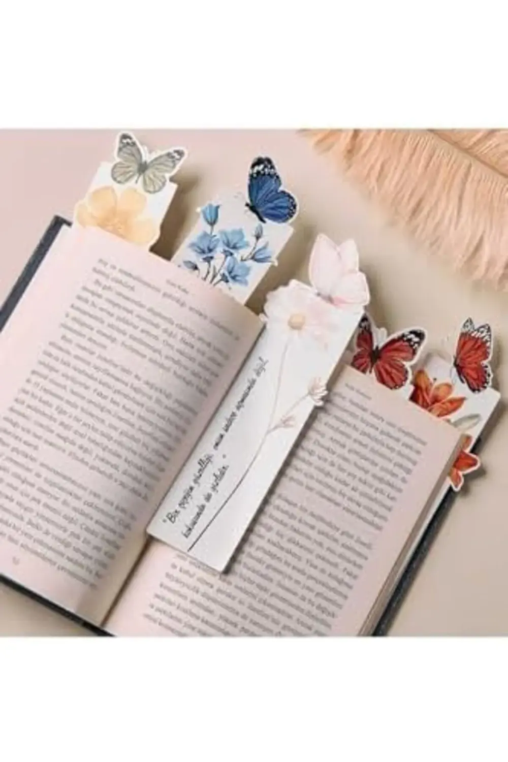 Renkli Kelebek Figürlü Mesajlı Kitap Ayracı 777182