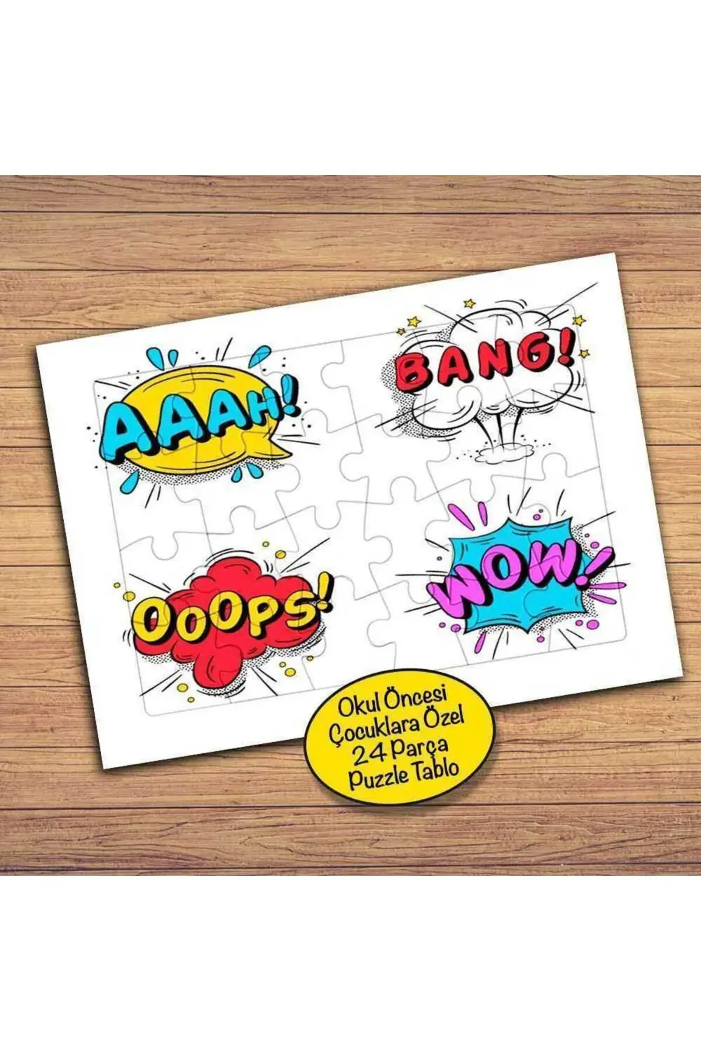 Renkli Komik Balonlar 24 Parça Çocuklara Özel Yapboz Tablo-21479