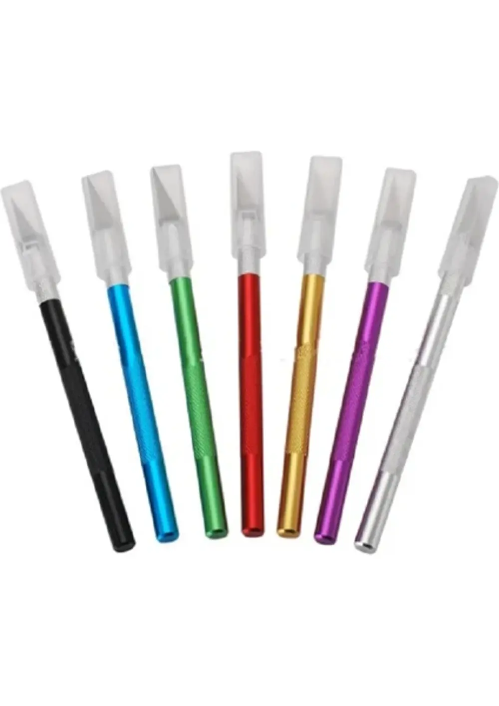 Renkli Kretuar Bıçağı Ucu Sivri Hobi Maket Bıçağı 5 Uç Yedekli - 