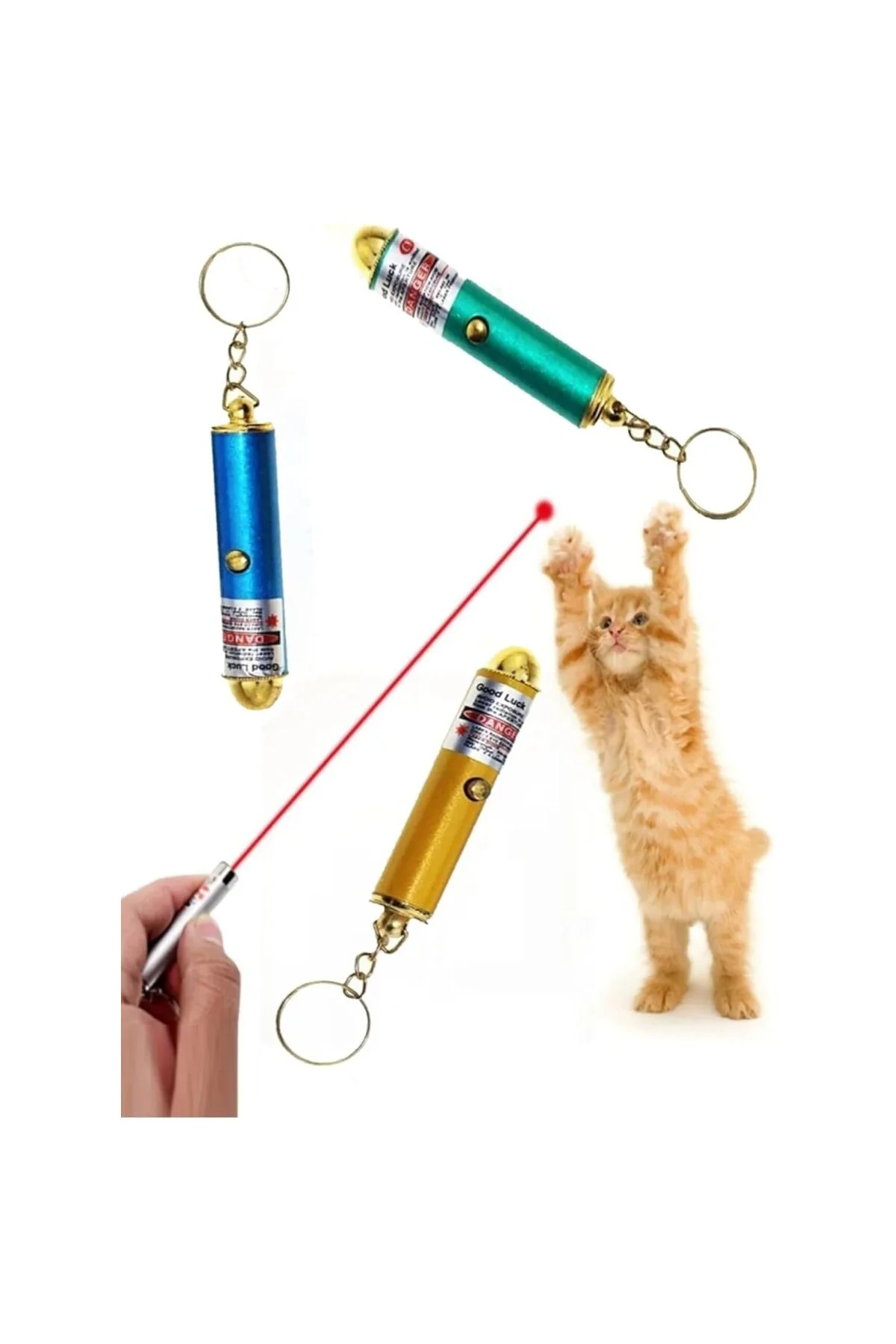 Renkli Lazer Kedi Oyuncağı (3 Adet) Çok Renkli,01255Ayrstore23244065