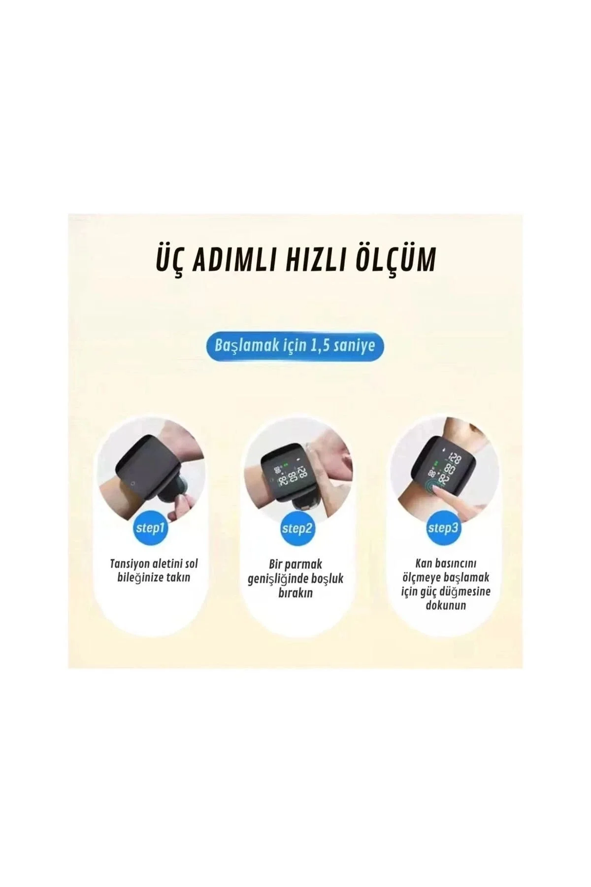 Renkli LCD Ekranlı Bilekten Tansiyon Aleti – Taşınabilir ve Kolay Kullanım Tansiyon Aleti
