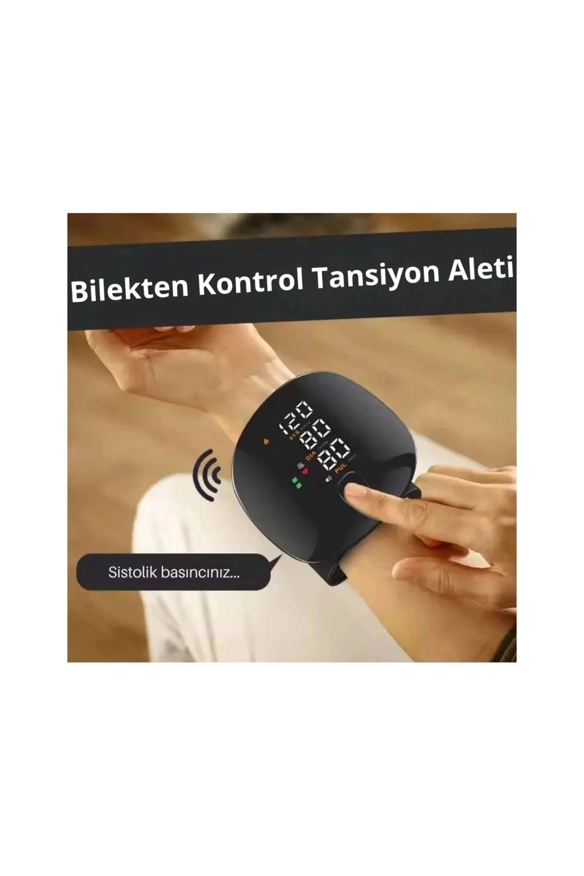 Renkli LCD Ekranlı Bilekten Tansiyon Aleti – Taşınabilir ve Kolay