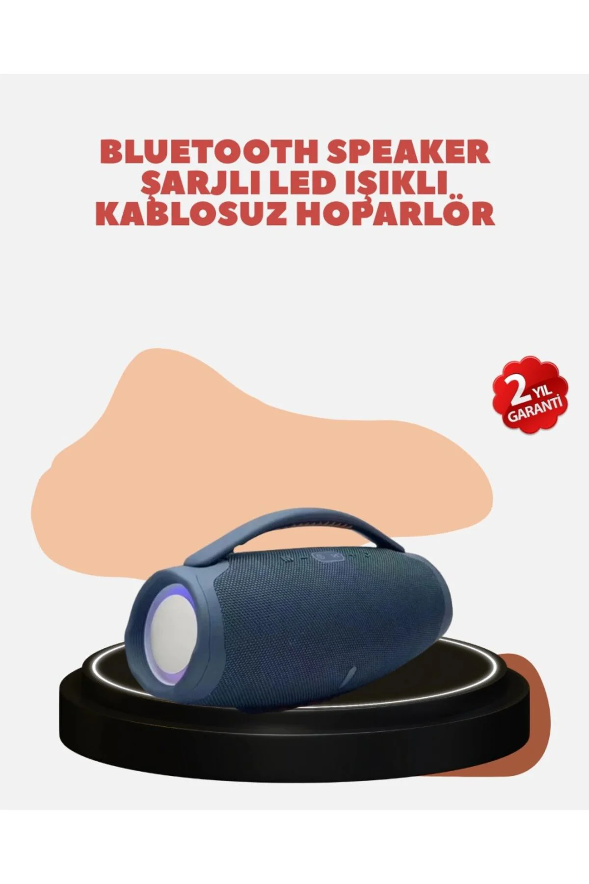 Renkli Led Efektli Suya Dayanıklı Taşınabilir Kablosuz Hoparlör