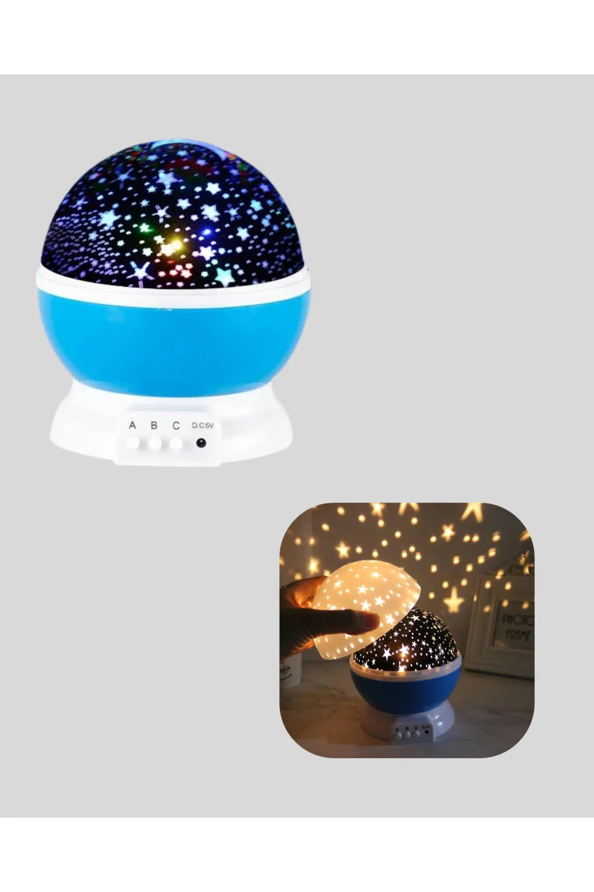 Renkli LED Gece Lambası 6 Işık Modlu Çocuk Odası Atmosfer Aydınla